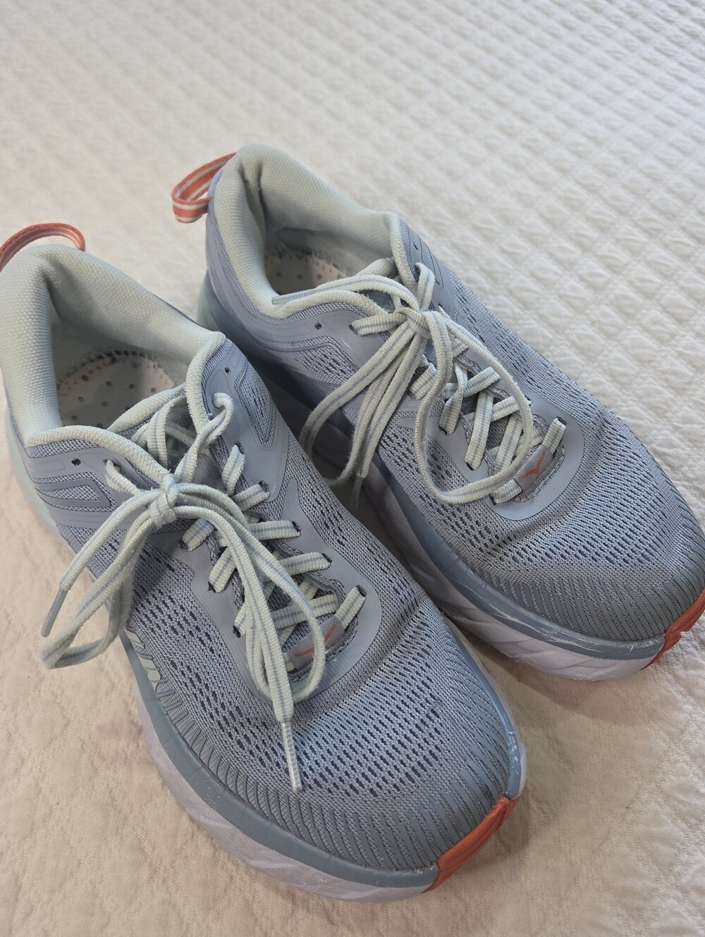 Hoka One One Bondi 7 Women's Size 7 Light Blue Sneakers Running Athletic Shoes - Picture 2 of 15